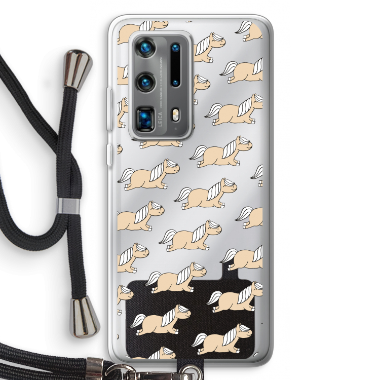 Ponys: Huawei P40 Pro Plus Transparant Hoesje met koord