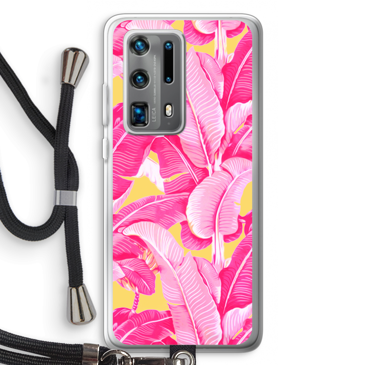Pink Banana: Huawei P40 Pro Plus Transparant Hoesje met koord