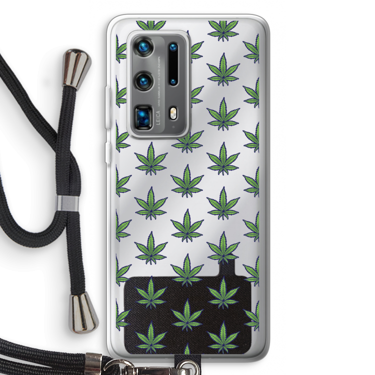 Weed: Huawei P40 Pro Plus Transparant Hoesje met koord