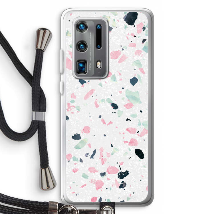 Terrazzo N°3: Huawei P40 Pro Plus Transparant Hoesje met koord