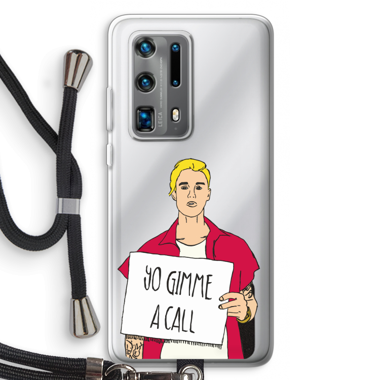 Gimme a call: Huawei P40 Pro Plus Transparant Hoesje met koord