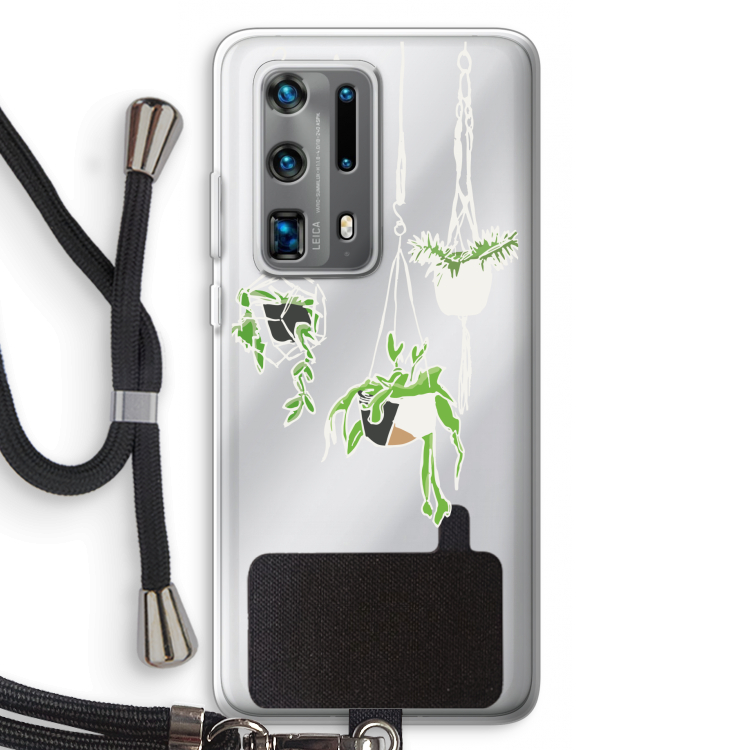 Hang In There: Huawei P40 Pro Plus Transparant Hoesje met koord