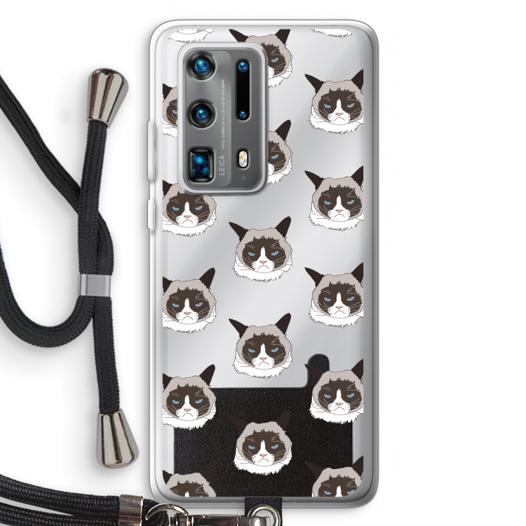 It's a Purrr Case: Huawei P40 Pro Plus Transparant Hoesje met koord