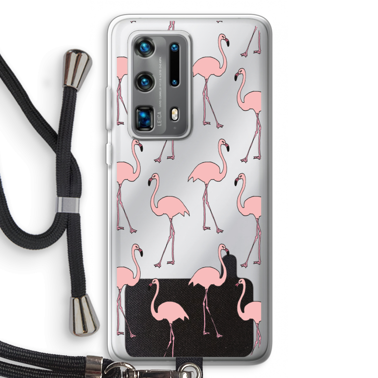 Anything Flamingoes: Huawei P40 Pro Plus Transparant Hoesje met koord