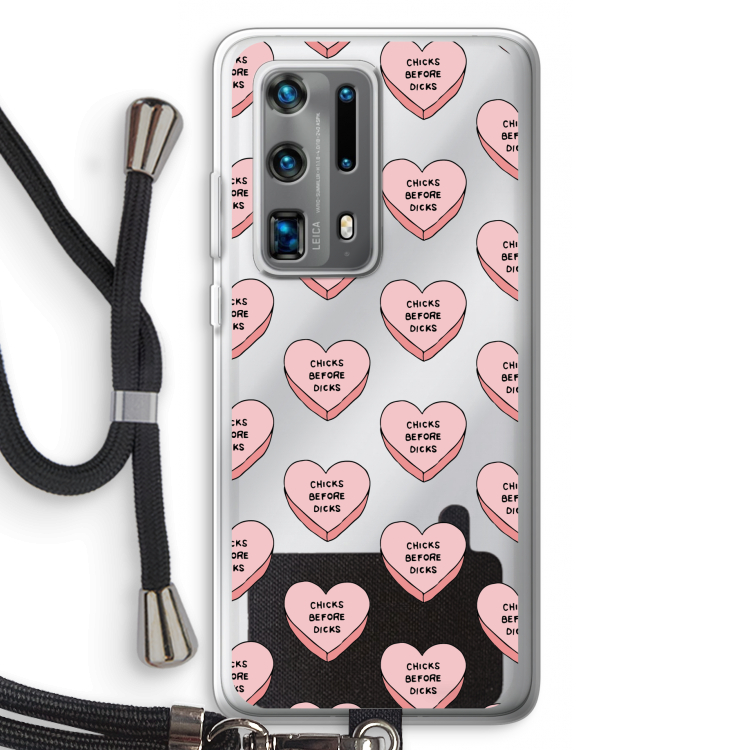 Chicks before dicks: Huawei P40 Pro Plus Transparant Hoesje met koord