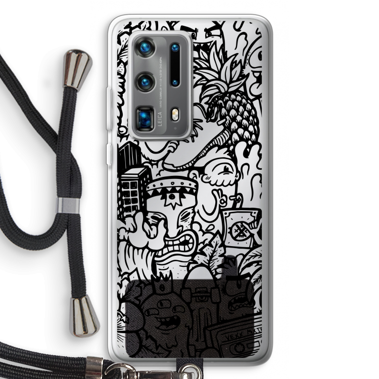 Vexx Black Mixtape: Huawei P40 Pro Plus Transparant Hoesje met koord