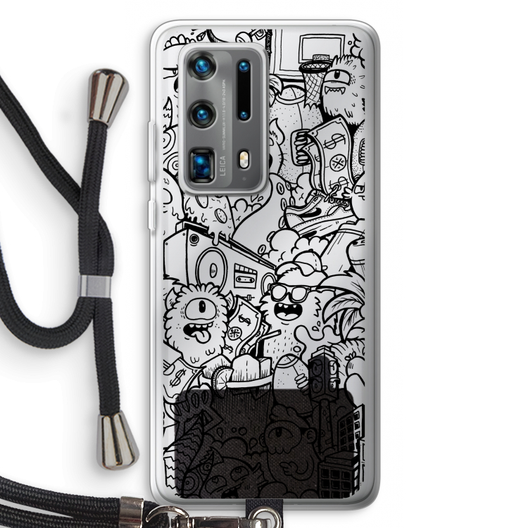 Vexx Black City : Huawei P40 Pro Plus Transparant Hoesje met koord