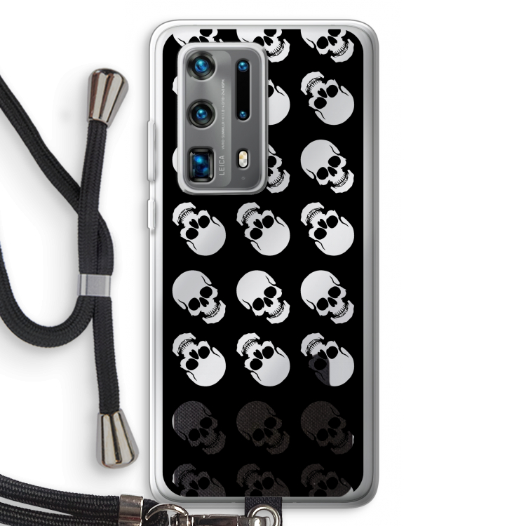 Musketon Skulls: Huawei P40 Pro Plus Transparant Hoesje met koord