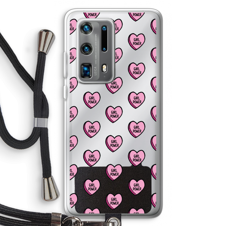 GIRL POWER: Huawei P40 Pro Plus Transparant Hoesje met koord