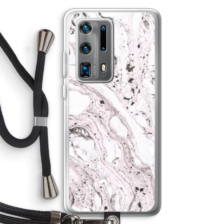 Mengelmoes: Huawei P40 Pro Plus Transparant Hoesje met koord