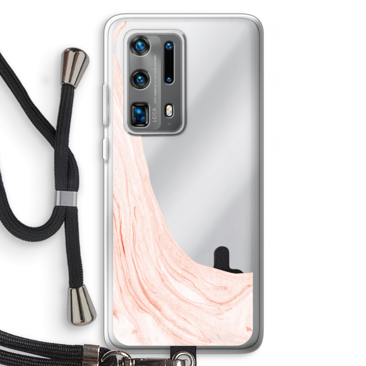 Peach bath: Huawei P40 Pro Plus Transparant Hoesje met koord