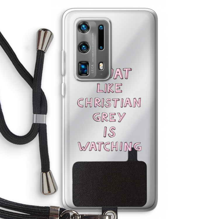 Christian Grey: Huawei P40 Pro Plus Transparant Hoesje met koord