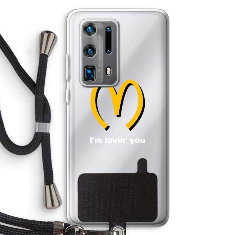 I'm lovin' you: Huawei P40 Pro Plus Transparant Hoesje met koord