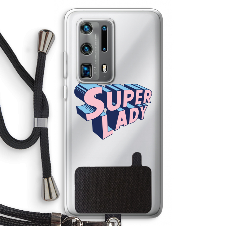 Superlady: Huawei P40 Pro Plus Transparant Hoesje met koord