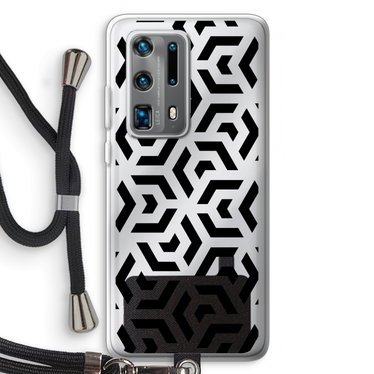 Crazy pattern: Huawei P40 Pro Plus Transparant Hoesje met koord