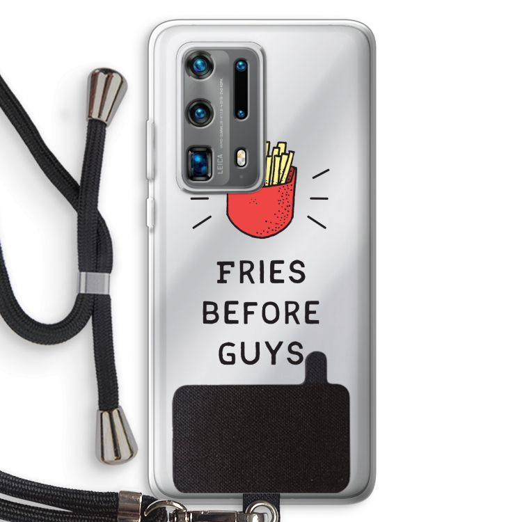 Fries before guys: Huawei P40 Pro Plus Transparant Hoesje met koord