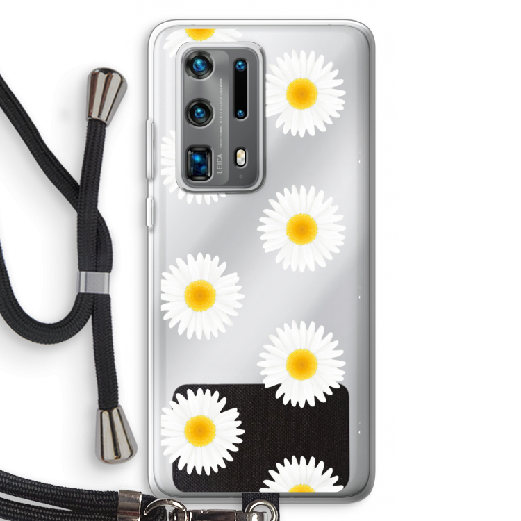 Margrietjes: Huawei P40 Pro Plus Transparant Hoesje met koord