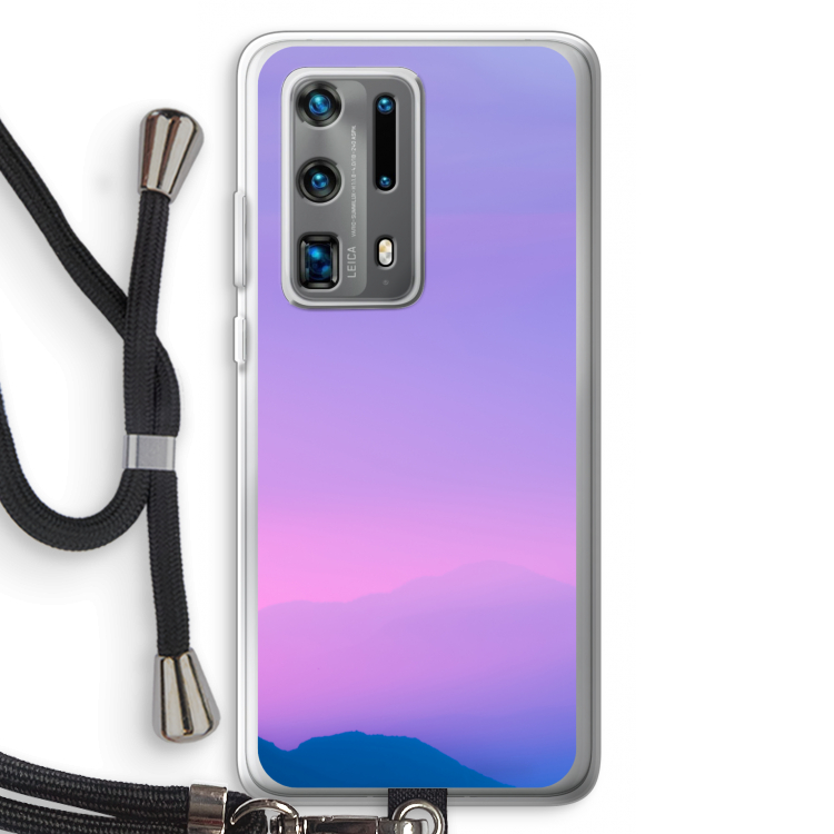 Sunset pastel: Huawei P40 Pro Plus Transparant Hoesje met koord