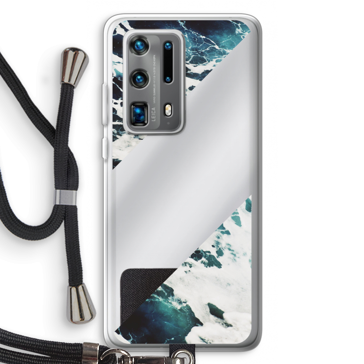 Golven: Huawei P40 Pro Plus Transparant Hoesje met koord