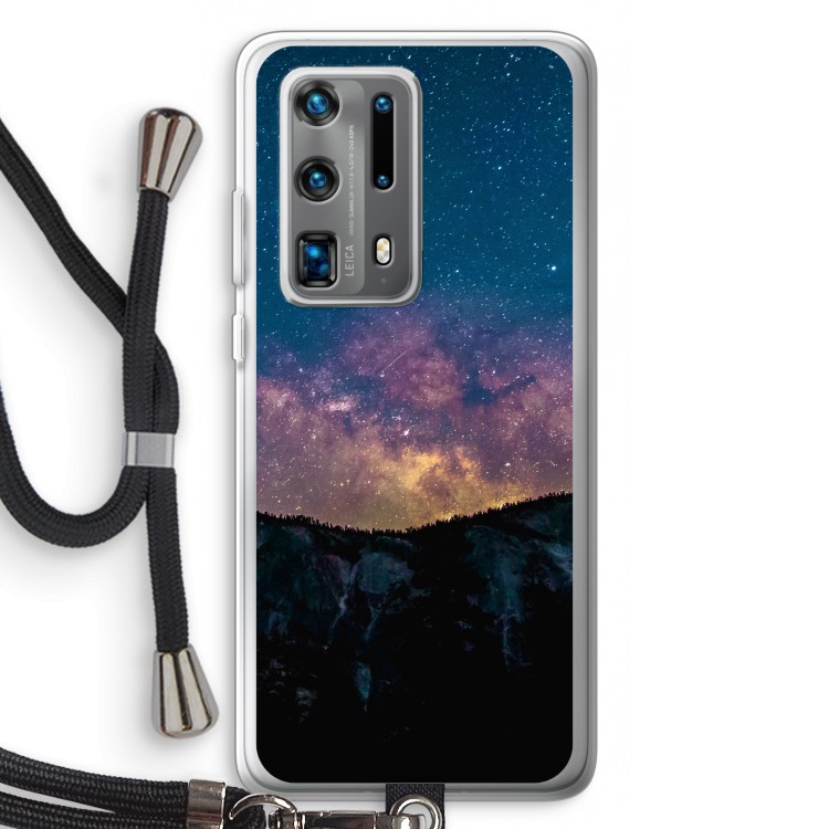 Travel to space: Huawei P40 Pro Plus Transparant Hoesje met koord