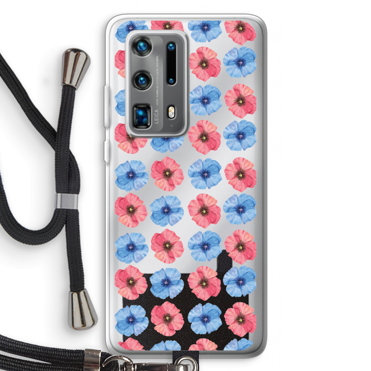 Klaproosjes: Huawei P40 Pro Plus Transparant Hoesje met koord