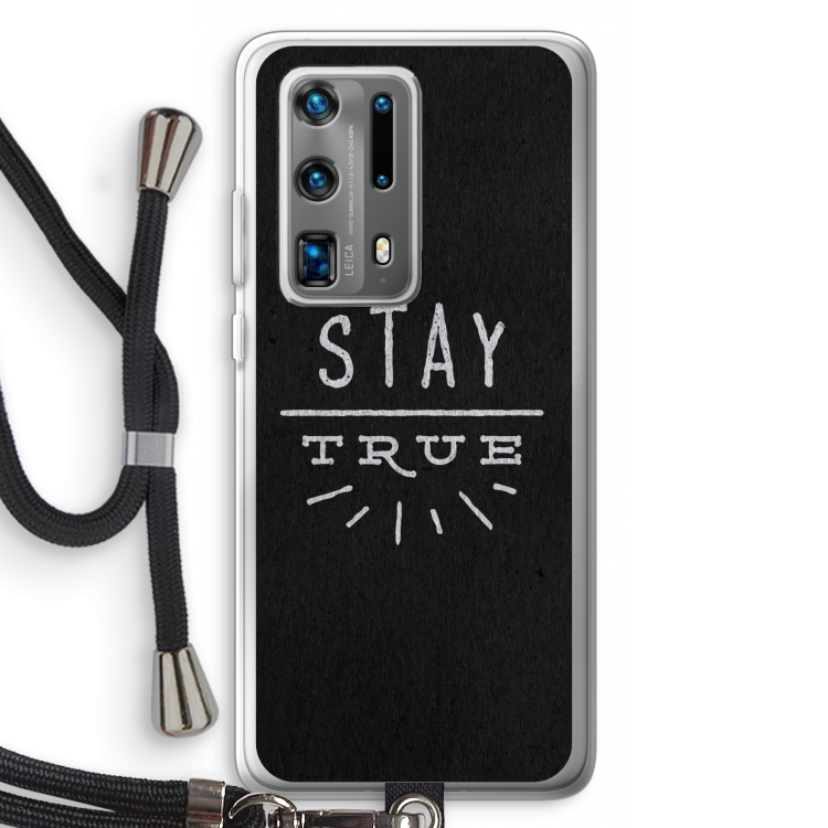 Stay true: Huawei P40 Pro Plus Transparant Hoesje met koord