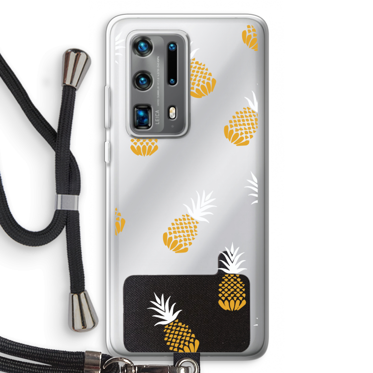 Ananasjes: Huawei P40 Pro Plus Transparant Hoesje met koord