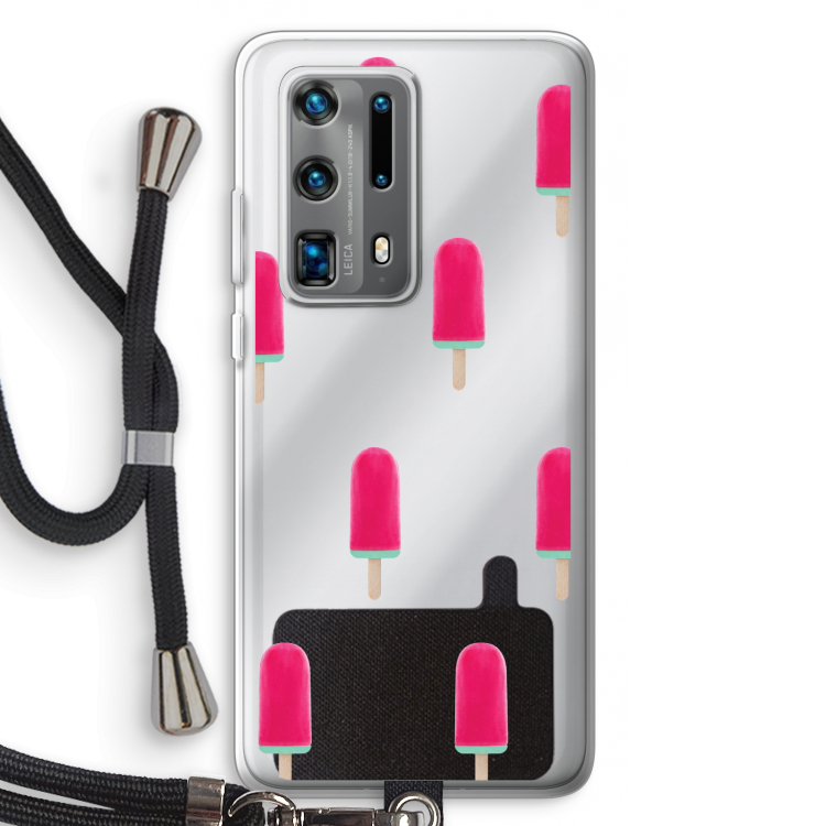 Waterijsje: Huawei P40 Pro Plus Transparant Hoesje met koord