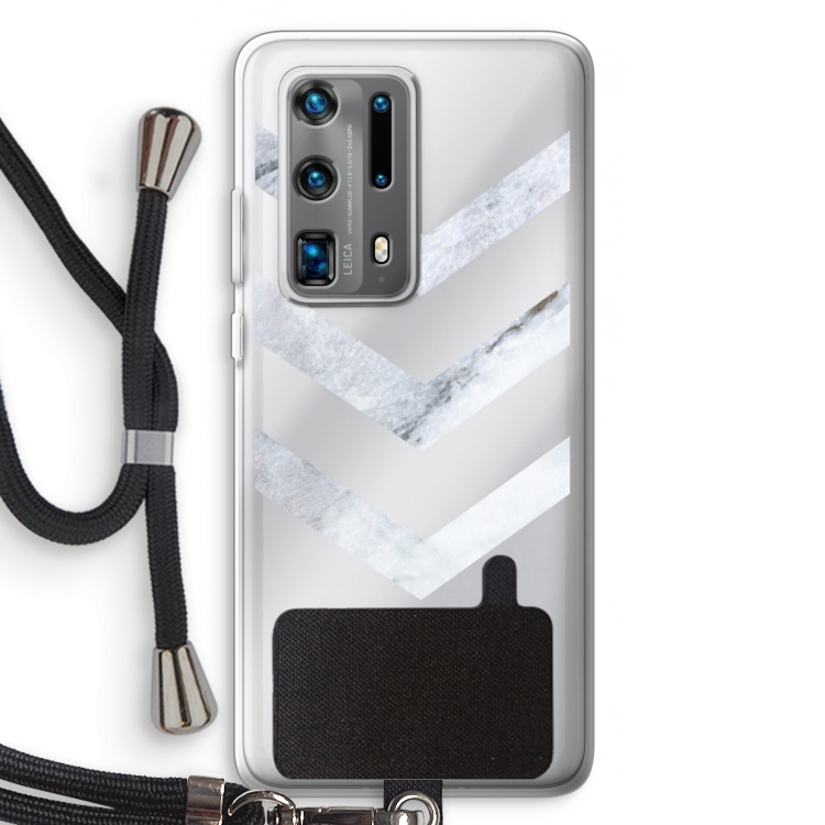 Marmeren pijlen: Huawei P40 Pro Plus Transparant Hoesje met koord