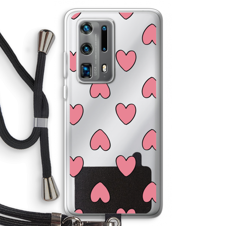 Ondersteboven verliefd: Huawei P40 Pro Plus Transparant Hoesje met koord