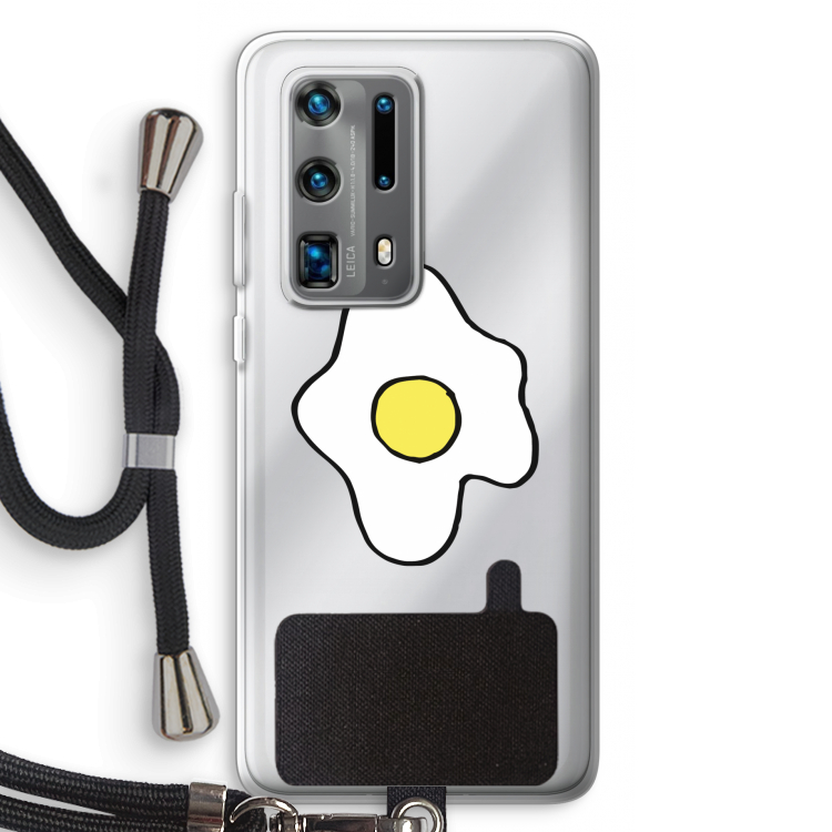 Spiegelei: Huawei P40 Pro Plus Transparant Hoesje met koord