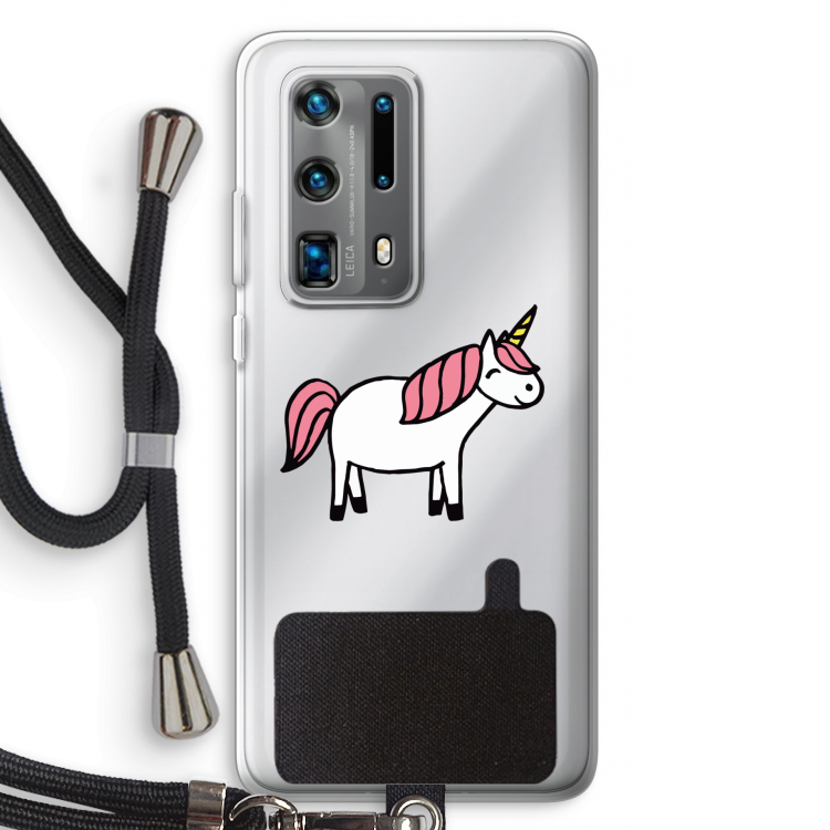 Eenhoorn: Huawei P40 Pro Plus Transparant Hoesje met koord