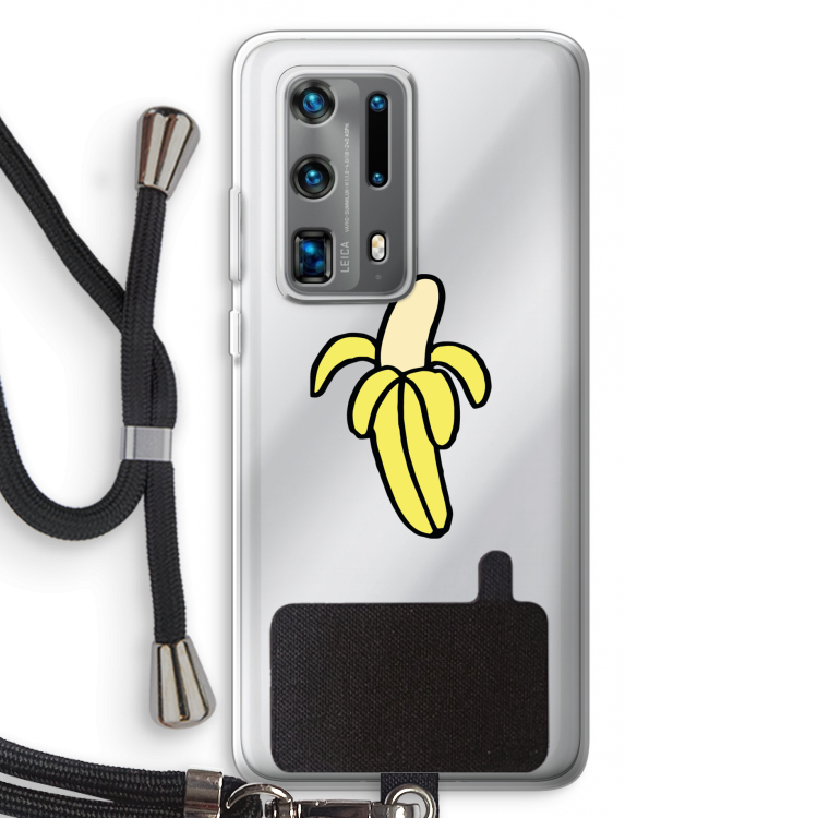 Banana: Huawei P40 Pro Plus Transparant Hoesje met koord