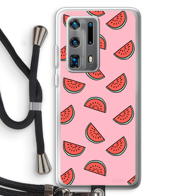 Watermeloen: Huawei P40 Pro Plus Transparant Hoesje met koord
