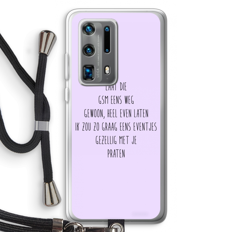 GSM: Huawei P40 Pro Plus Transparant Hoesje met koord