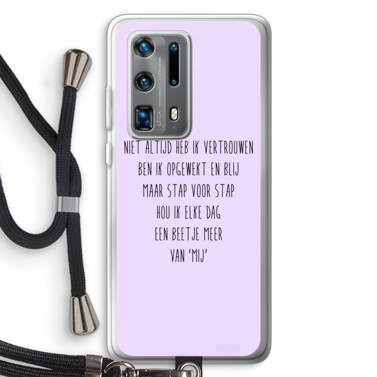 Zelfvertrouwen: Huawei P40 Pro Plus Transparant Hoesje met koord