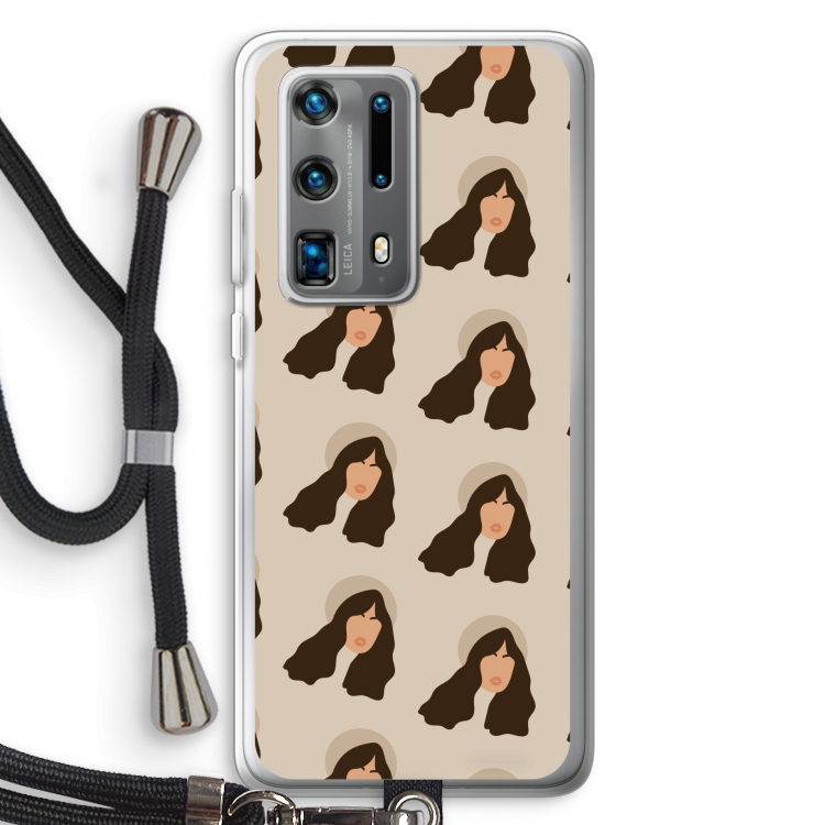 Bonjour mon amour: Huawei P40 Pro Plus Transparant Hoesje met koord