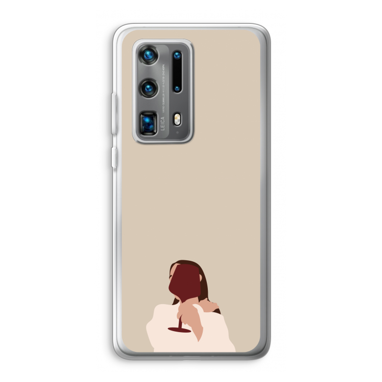 I drink wine: Huawei P40 Pro Plus Transparant Hoesje