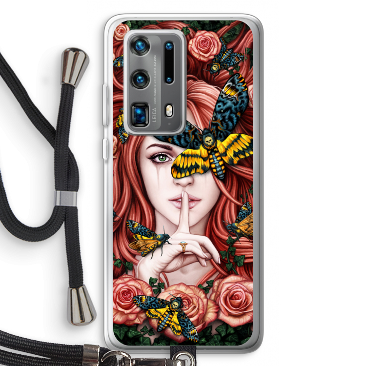 Lady Moth: Huawei P40 Pro Plus Transparant Hoesje met koord