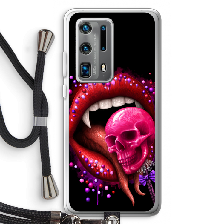 Dodelijk zoet: Huawei P40 Pro Plus Transparant Hoesje met koord