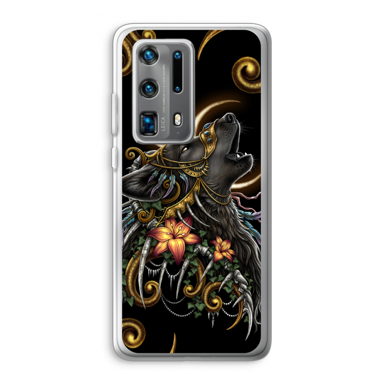 Huilende Wolf: Huawei P40 Pro Plus Transparant Hoesje