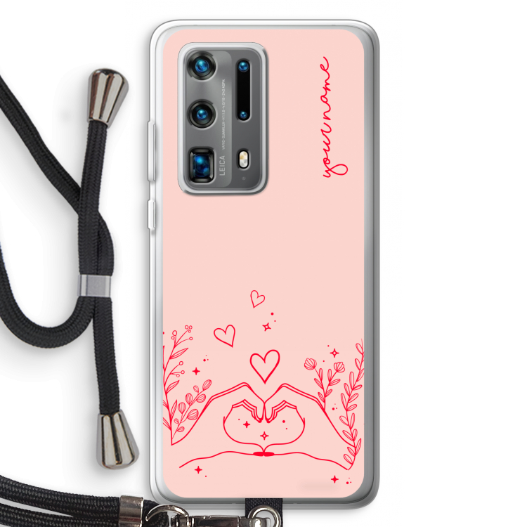 Love is in the air: Huawei P40 Pro Plus Transparant Hoesje met koord