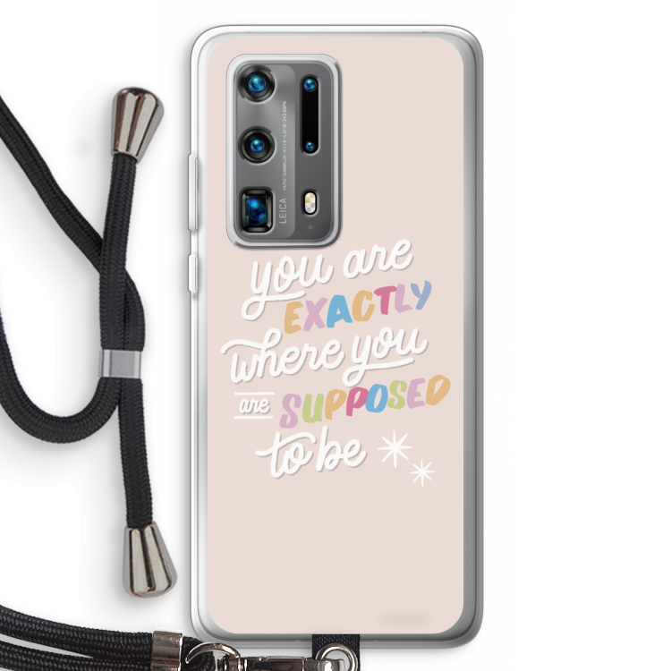 Right Place: Huawei P40 Pro Plus Transparant Hoesje met koord
