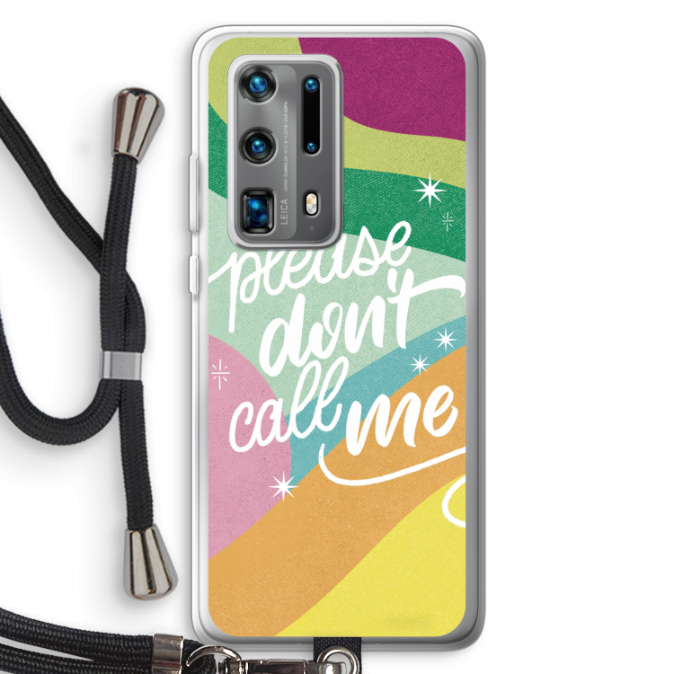 Don't call: Huawei P40 Pro Plus Transparant Hoesje met koord