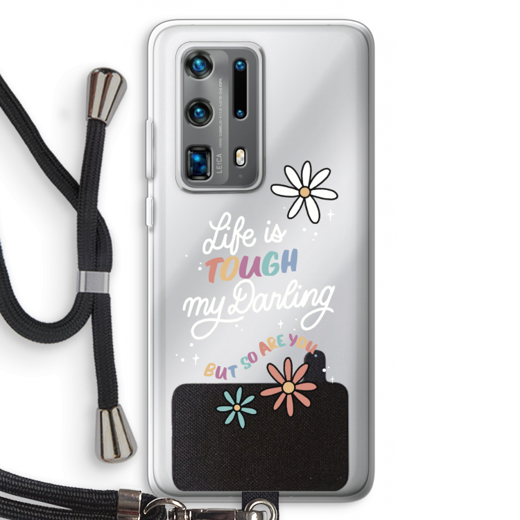 Tough Life: Huawei P40 Pro Plus Transparant Hoesje met koord