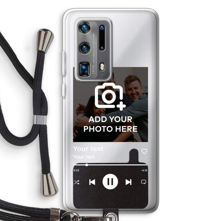 Music Player: Huawei P40 Pro Plus Transparant Hoesje met koord