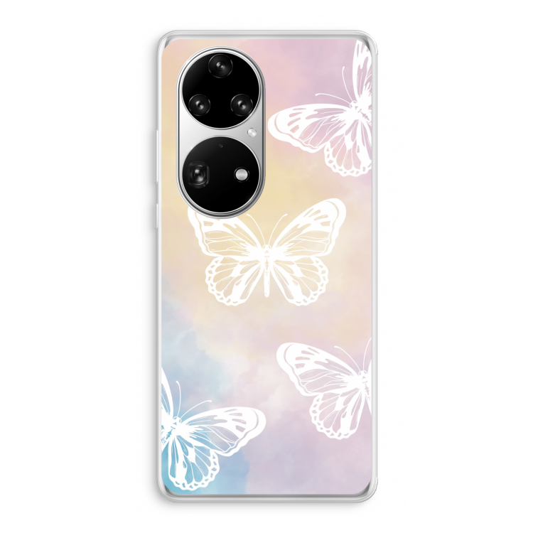 White butterfly: Huawei P50 Pro Transparant Hoesje