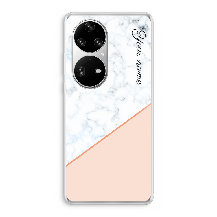 Marmer in stijl: Huawei P50 Pro Transparant Hoesje