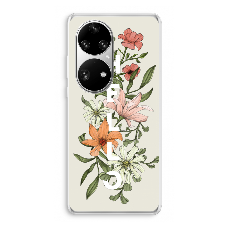 Hello bloemen: Huawei P50 Pro Transparant Hoesje