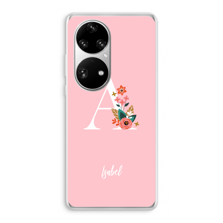 Pink Bouquet: Huawei P50 Pro Transparant Hoesje